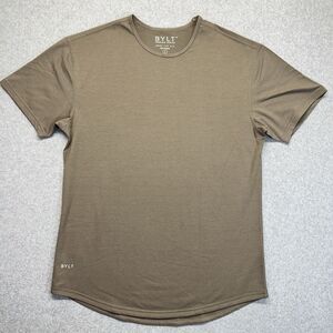 BYLT Premium Basic Drop Cut SS Tshirt Mens L Tan Solid Short Sleeve DC_SS_OLV_L